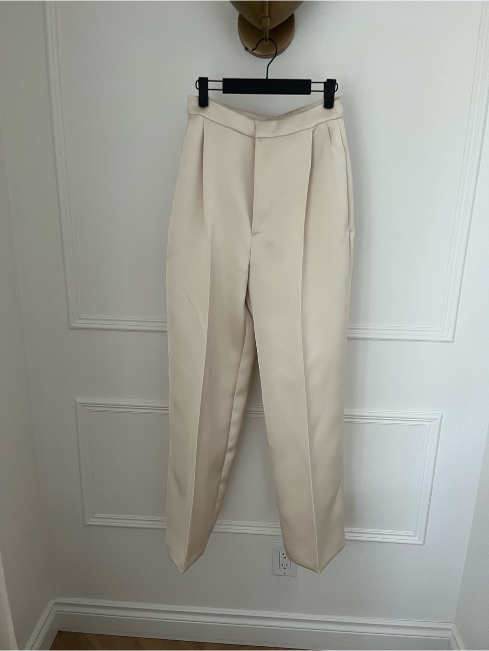 Zara Cream Satin Trousers